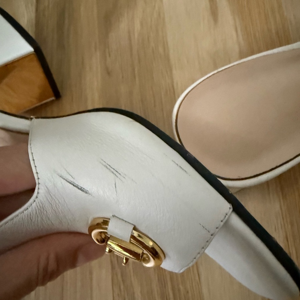 Gucci Nappa Horsebit 75mm Slide Sandals White - Picture 8 of 10